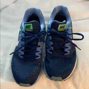 Blue and Green Nike Sneakers